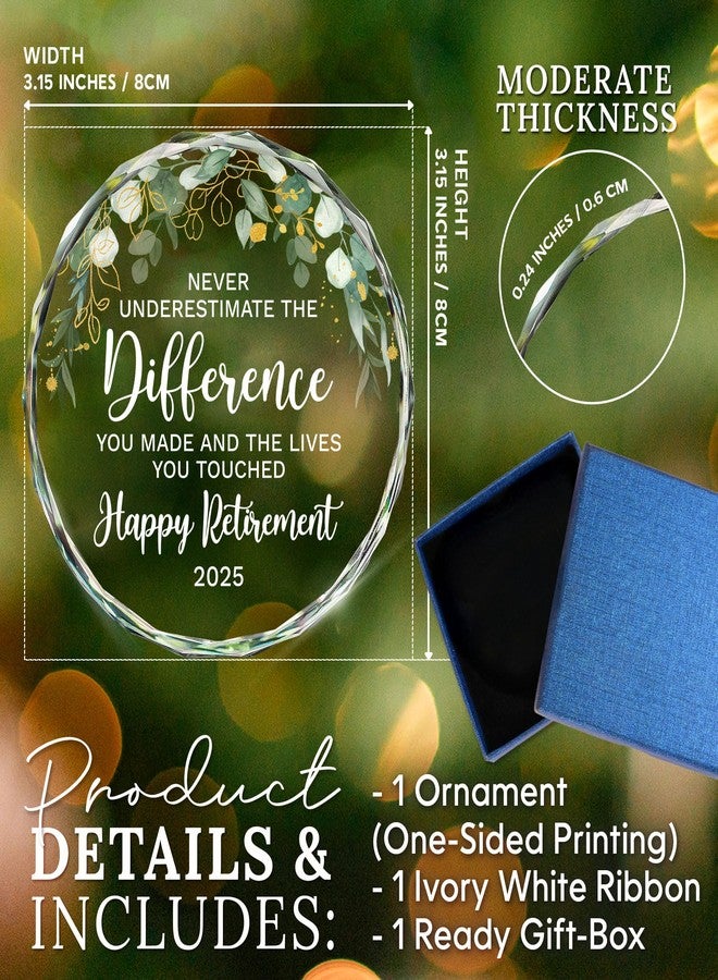 HEXMOZ هدايا التقاعد من هيكسموز - هدايا تقاعد للنساء والرجال 2025 - زينة عيد الميلاد 2025 - هدية تقاعد لزميل العمل، المدير، الموظف، المعلم، الممرضة، المرأة، الرجل - زينة عيد الميلاد الزجاجية التذكارية - Image 3